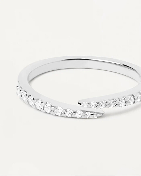 Stříbrný otevřený prsten s čirými zirkony EMBRACE Silver AN02-805