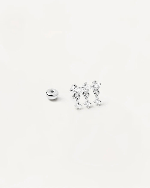 Stilvoller Silber Single Ohrring mit Zirkonen SOL Silver PG02-750-U