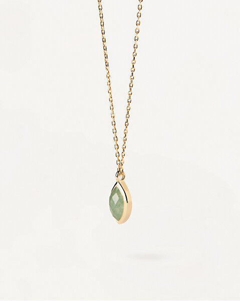 Pozlacený náhrdelník Green Aventurine Nomad Vanilla CO01-678-U
