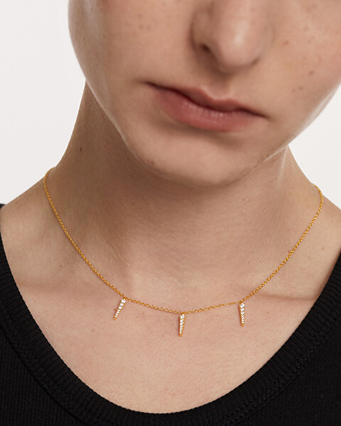 Stilvolle Halskette aus vergoldetem Silber Peak Supreme Essentials CO01-477-U