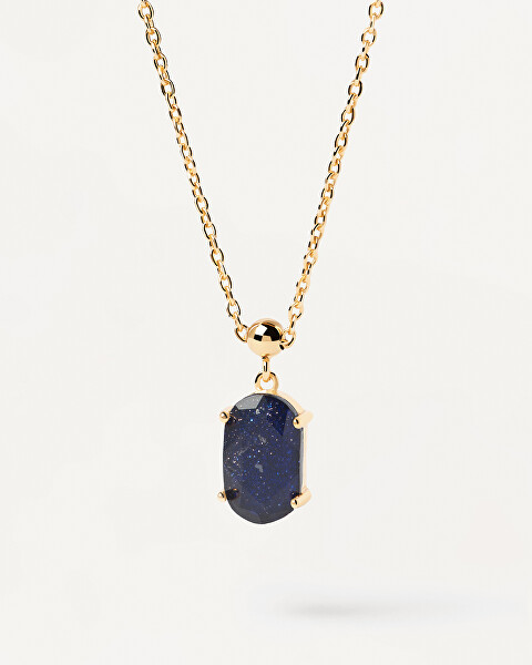 Pendente di stile placcato oro con pietra arenaria blu LUCK Charms CH01-011-U