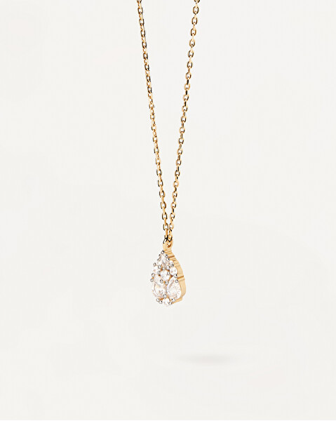 Blyštivý pozlacený náhrdelník Vanilla CO01-674-U (řetízek, přívěsek)