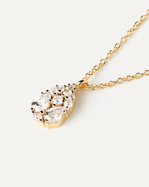 Blyštivý pozlacený náhrdelník Vanilla CO01-674-U (řetízek, přívěsek)