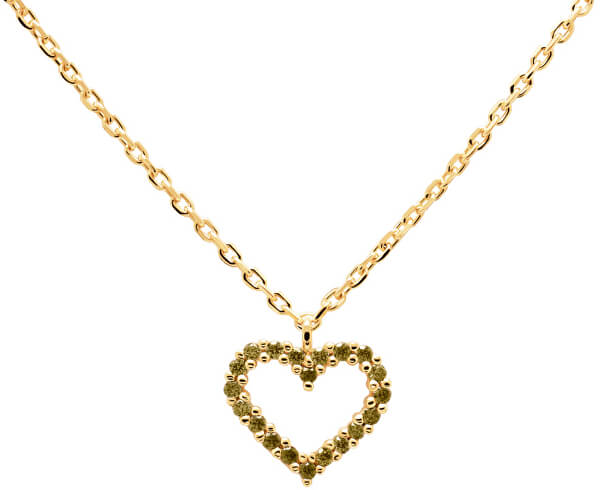 Gyengéd aranyozott nyaklánc szívvel Olive Olive Heart Gold CO01-223-U  (lánc, medál)