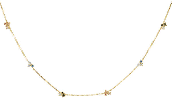 Pozlacený náhrdelník ze stříbra se zirkony LA PALETTE Gold CO01-179-U