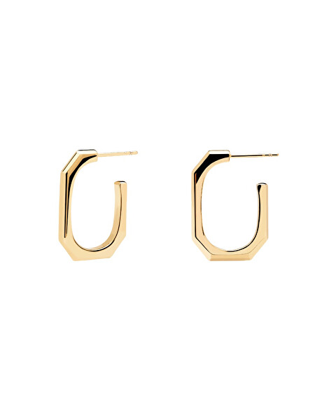 Eleganti cercei placați cu aur SIGNATURE LINK aur AR01-415-U
