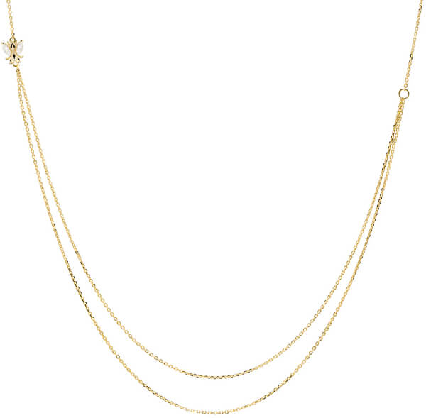 Elegantní pozlacený dvojitý náhrdelník ze stříbra BREEZE Gold CO01-202-U