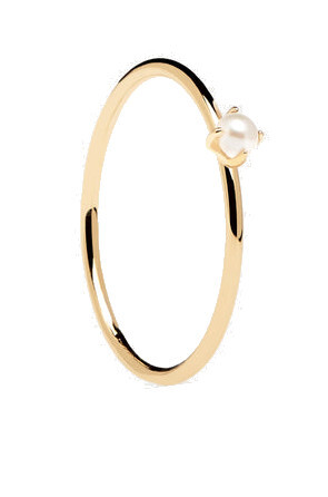 Eleganter vergoldeter Ring mit Perle Solitary Pearl Essentials AN01-160
