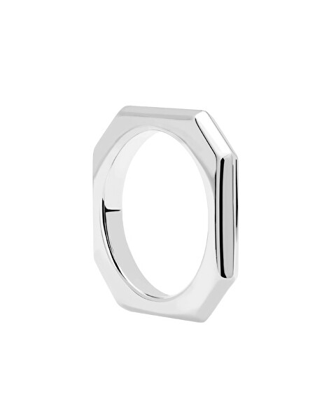 Elegante anello rodiato SIGNATURE LINK Silver AN02-378