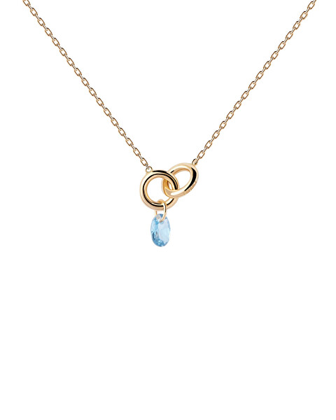 Wunderschöne vergoldete Halskette Blue Lily CO01-842-U