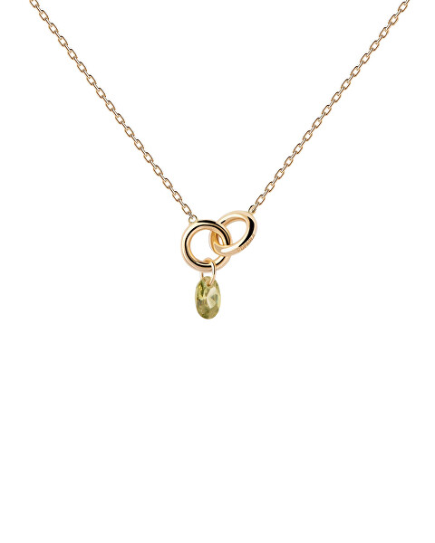 Krásný pozlacený náhrdelník Green Lily CO01-845-U