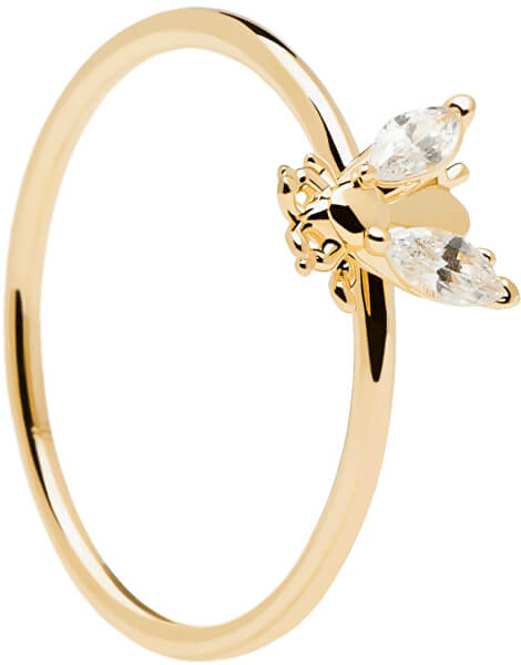 Krásný pozlacený prsten s něžnou včeličkou BUZZ Gold AN01-218