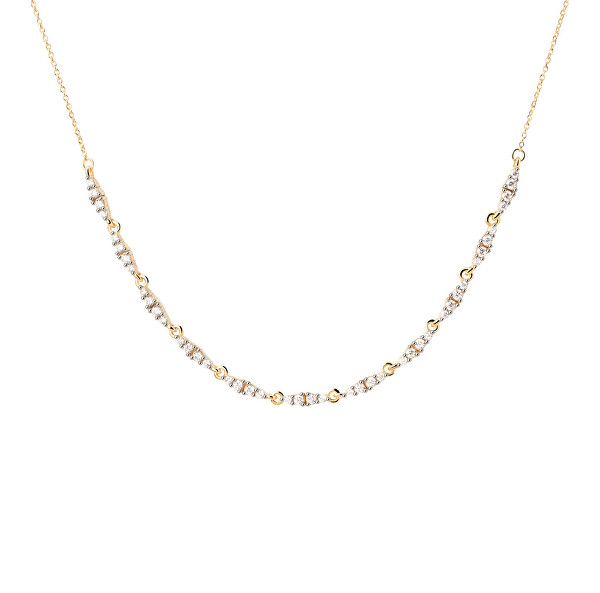 Luxusní pozlacený náhrdelník se zirkony Spice Vanilla CO01-682-U