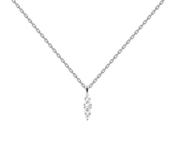 Nežný strieborný náhrdelník Gala Vanilla CO02-675-U (retiazka, prívesok)