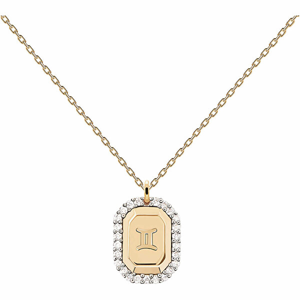 Originální pozlacený náhrdelník Blíženci GEMINI CO01-570-U (řetízek, přívěsek)