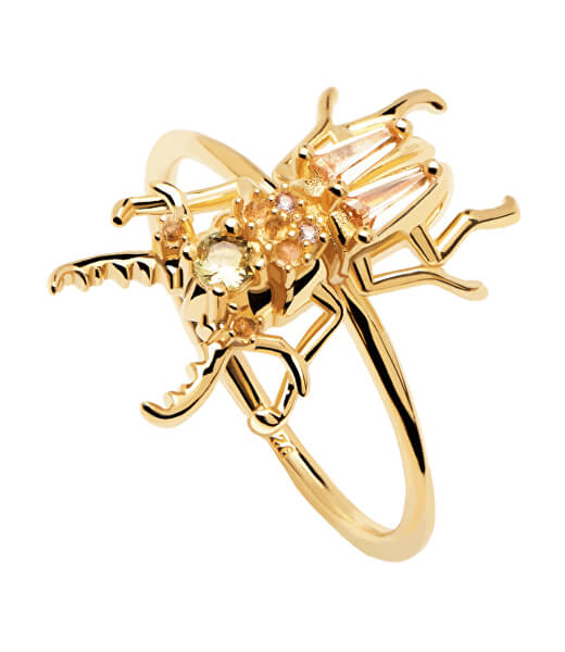 Originale anello in argento placcato oro COURAGE Beetle AN01-375
