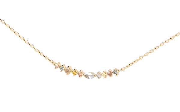Pozlacený náhrdelník s barevnými zirkony Lotus Colors CO01-951-U