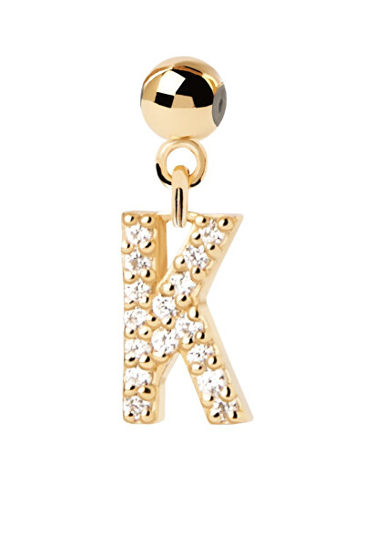 Aranyozott "K" betű medál Charms CH01-060-U