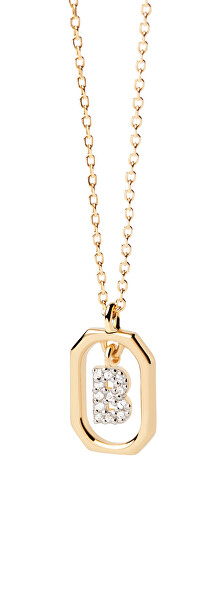 Affascinante collana placcata oro lettera “B” LETTERS CO01-513-U (catena, pendente)