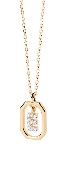 Charmante vergoldete Halskette Buchstabe "E" LETTERS CO01-516-U (Halskette, Anhänger)