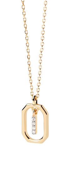 Charmante vergoldete Halskette Buchstabe "I" LETTERS CO01-520-U (Halskette, Anhänger)