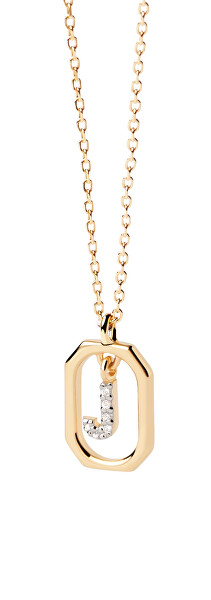Pôvabný pozlátený náhrdelník písmeno "J" LETTERS CO01-521-U (retiazka, prívesok)