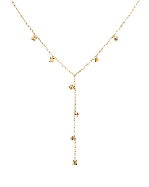 Půvabný pozlacený náhrdelník se zirkony JANE Gold CO01-864-U