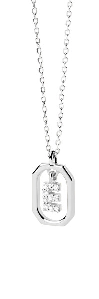 Pôvabný strieborný náhrdelník písmeno "E" LETTERS CO02-516-U (retiazka, prívesok)