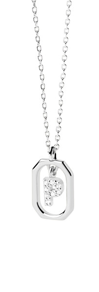 Půvabný stříbrný náhrdelník písmeno "P" LETTERS CO02-527-U (řetízek, přívěsek)