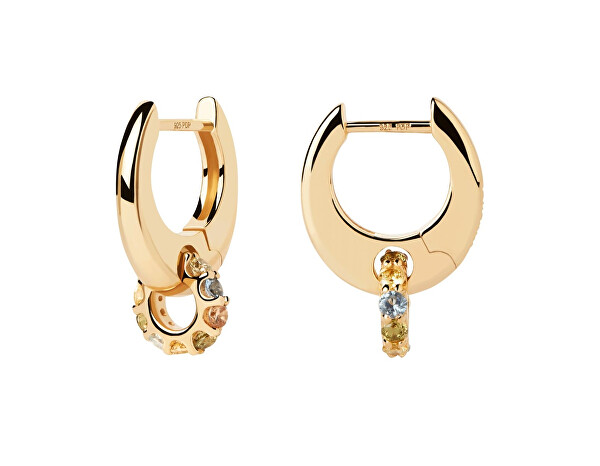Bájos aranyozott fülbevaló medálokkal RAINBOW Gold AR01-B89-U
