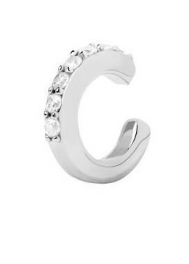 Silber Single Ohrring zum Anziehen mit Zirkonen ALEX Silver PG02-789-U