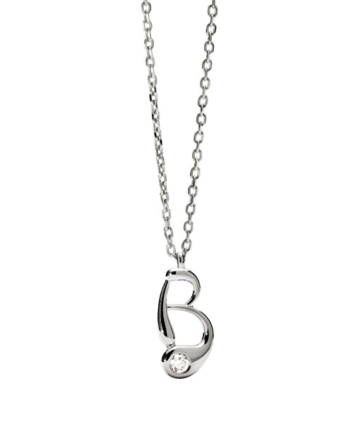 Stříbrný náhrdelník písmeno "B" Initial CO02-B75-U (řetízek, přívěsek)