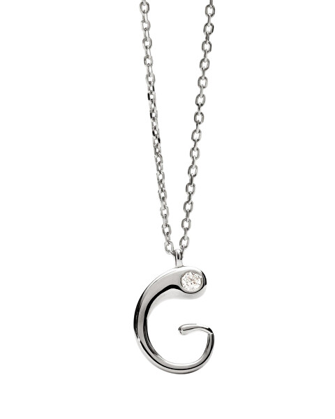 Stříbrný náhrdelník písmeno "G" Initial CO02-B80-U (řetízek, přívěsek)