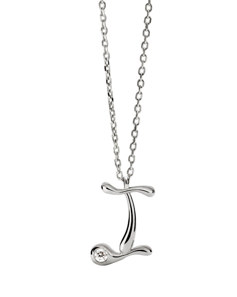 Stříbrný náhrdelník písmeno "I" Initial CO02-B82-U (řetízek, přívěsek)