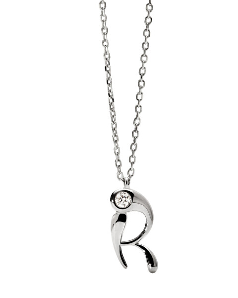 Stříbrný náhrdelník písmeno "R" Initial CO02-B91-U (řetízek, přívěsek)