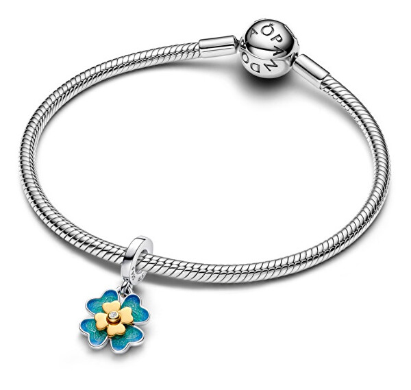 Bicolor přívěsek Otočný čtyřlístek s diamantem Shine Moments 763624C01