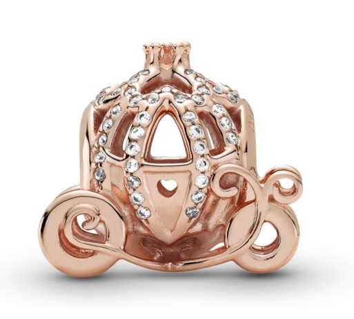 Charm placcata in oro rosa La Carrozza Scintillante di Cenerentola Disney Rose 789189C01