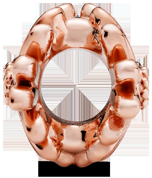 Bronz gyöngy rózsaszín százszorszép virággal 788775C01