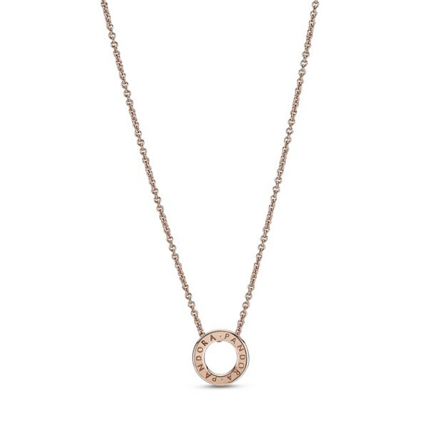 Bronzový náhrdelník s třpytivým přívěskem Rose 387436C01-45 (řetízek, přívěsek)