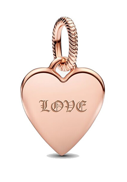 Charm a cuore placcato oro rosa Moments Rose 388914C00