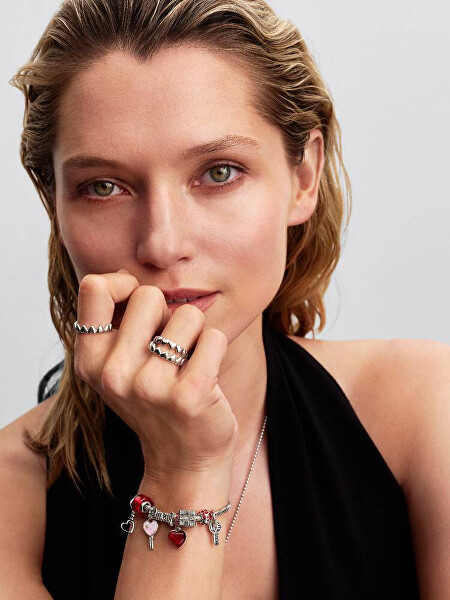 Dvojitý visací přívěsek Červené srdce Moments 794429C01