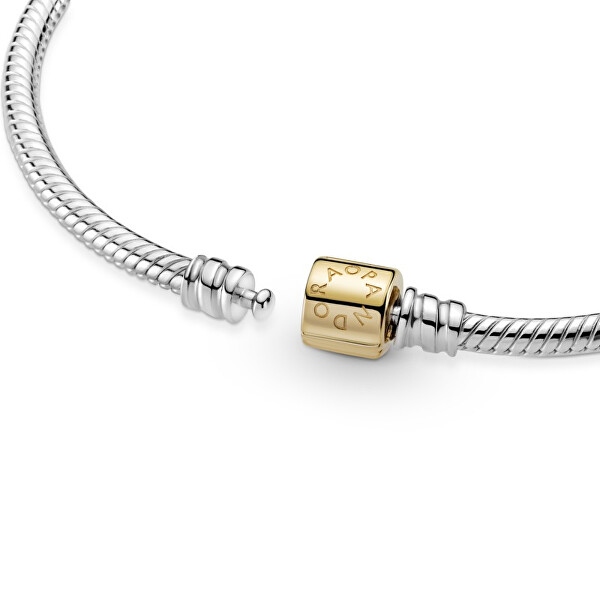 Elegante bracciale in argento con fibbia in oro 599347C00