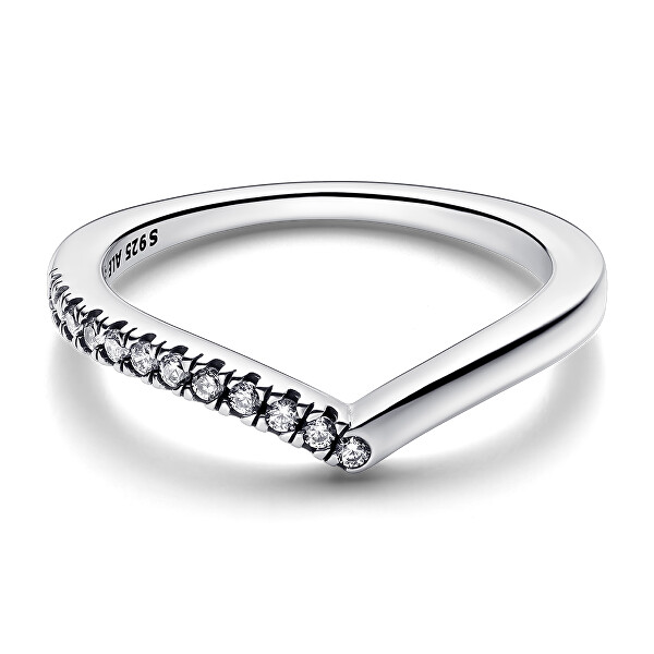 Jemný stříbrný prsten se zirkony Timeless 192394C01