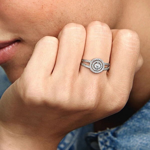 Lussuoso anello scintillante in argento 199408c01
