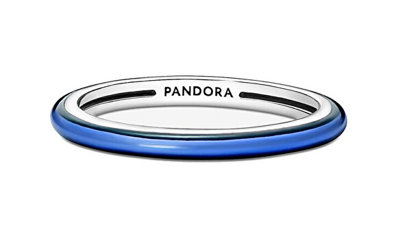 Minimalistický stříbrný prsten s modrým smaltem 199655C02