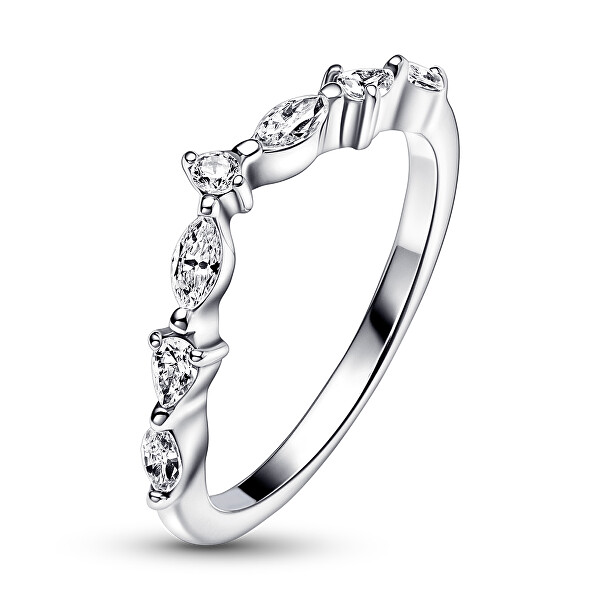 Affascinante anello in argento con zirconi 192390C01