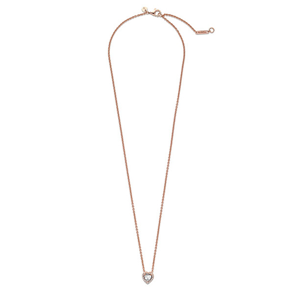 Pozlacený náhrdelník s třpytivým srdíčkem Rose Timeless 388425C01-45