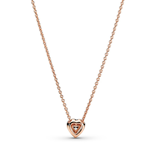 Pozlacený náhrdelník s třpytivým srdíčkem Rose Timeless 388425C01-45