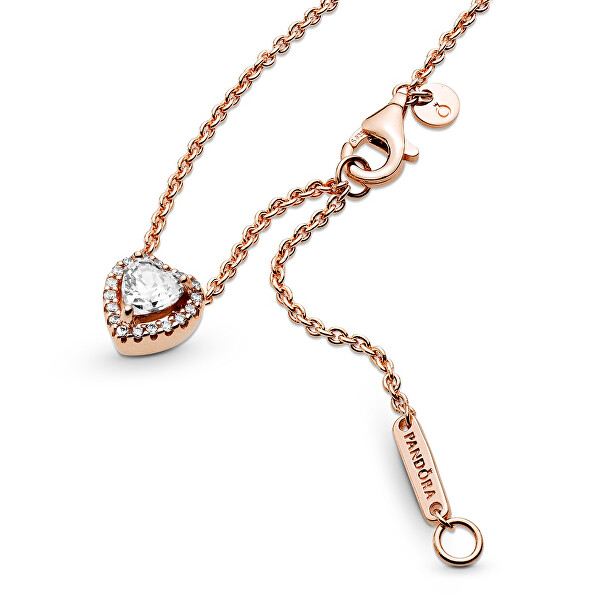 Pozlacený náhrdelník s třpytivým srdíčkem Rose Timeless 388425C01-45