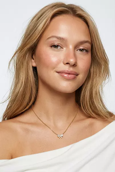 Pozlacený náhrdelník Třpytivá mašlička Shine Timeless 363508C01-45